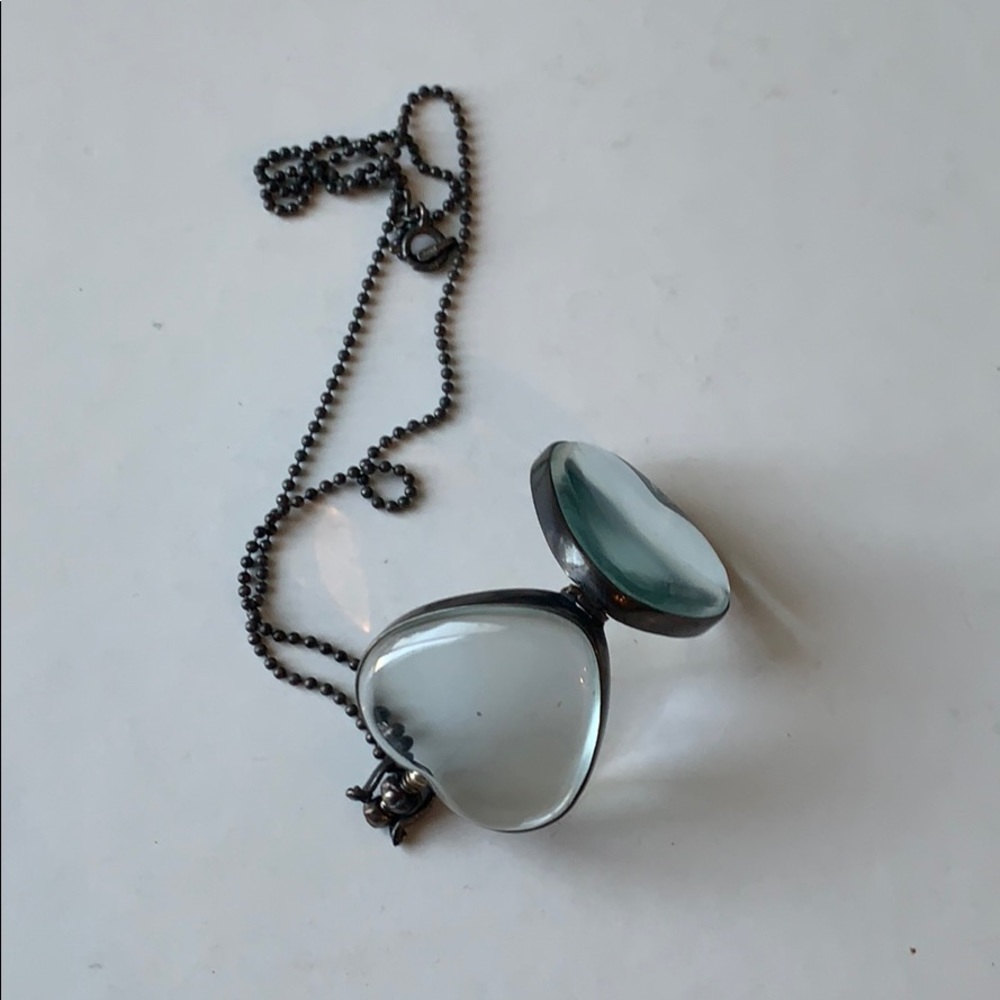 Glass heart locket